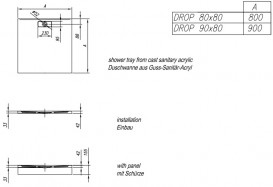 Душовий піддон Kolpa San Drop 90х90 см литий акрил білий 565610
