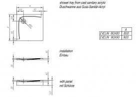 Душевой поддон Kolpa San Evelin Tray Q 90х90 см литой санитарный акрил белый 593030