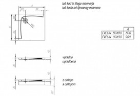 Душевой поддон Kolpa San Evelin Tray Q 80х80 квадратный акрил белый 593287