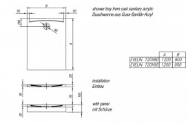 Душевой поддон Kolpa San Evelin Tray Q 120x90 прямоугольный акрил белый 593164