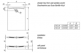 Душовий піддон Kolpa San Evelin Tray Q 120х80 см акрил білий 593320