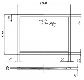 Душовий піддон Kolpa San Flamenco 110x80 прямокутний акрил білий 533801