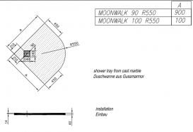 Душовий піддон Kolpa San Moonwalk 90х90 см литий мармур антрацит 922880
