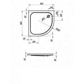 Душевой поддон Kolpa San Ontex 90 угловой акрил белый 754886