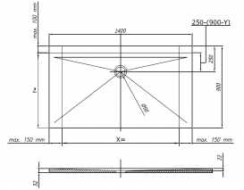 Душевой поддон Kolpa San Re-walk 140х90 см литой мрамор белый матовый 563130