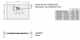 Душевой поддон Kolpa San Serra 140x90 см модифицированный акрил графит 576270