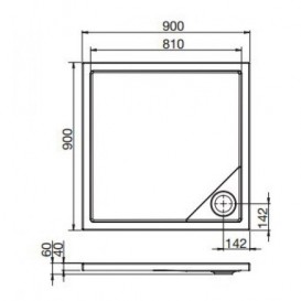 Душевой поддон квадратный Roca Malaga Square 90х90 см акрил белый A276255000