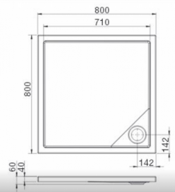 Душовий піддон квадратний Roca Malaga Square 80х80 см акрил білий A276253000