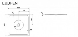 Душовий піддон Laufen Indura 100х100х2,5 см емальована сталь із покриттям Antislip білий матовий H2150726570401