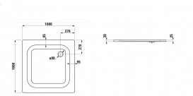 Душовий піддон Laufen Platina 100х100 см емальована сталь білий H2150040000401