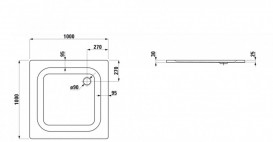 Душовий піддон Laufen Platina 100х100 см емальована сталь із покриттям Antislip білий H2150046000401