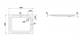 Душовий піддон Laufen Platina 80х100х6, 5 см емальована сталь з покриттям Antislip білий H2150416000401