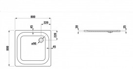 Душевой поддон Laufen Platina 80х80 см эмалированная сталь с покрытием Antislip белый H2150016000401