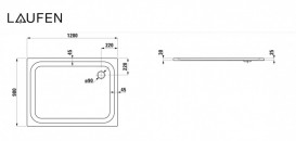 Душевой поддон Laufen Platina 90х120х2,5 см эмалированная сталь белый H2150320000401