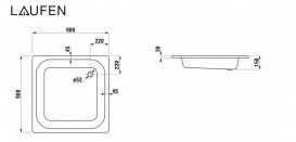 Душевой поддон Laufen Platina 90х90х15 см эмалированная сталь белый H2150220000401