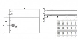 Душевой поддон Laufen Pro 70х150 см композитный материал Marbond антрацит H2129590780001