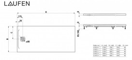 Душевой поддон Laufen Pro 70х170 см композитный материал Marbond черный H2159560800001