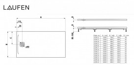 Душовий піддон Laufen Pro 80х130 см композитний матеріал Marbond чорний H2159550800001