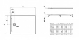 Душевой поддон Laufen Pro 90х100 см композитный материал Marbond светло-серый H2109570770001