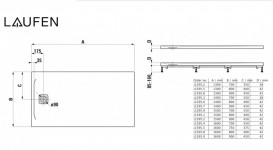 Душевой поддон Laufen Pro 90х130 см композитный материал Marbond бетон H2159580790001
