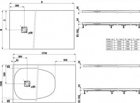Душовий піддон Laufen Solutions 100х215 см композитний матеріал Marbond білий H2164430000001