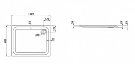Душевой поддон Laufen Solutions 80х100 см акрил белый H2115080000001