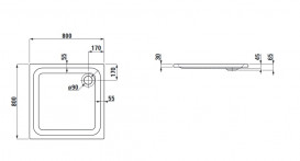 Душевой поддон Laufen Solutions 80х80 см акрил белый H2115010000001