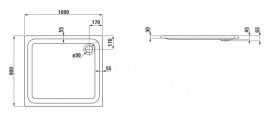 Душовий піддон Laufen Solutions 90х100 см акрил білий H2115090000001