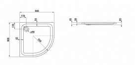Душовий піддон Laufen Solutions 90х90 см акрил білий H2135020000001