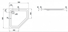 Душевой поддон Laufen Solutions 90х90 см акрил белый H2145020000001