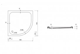 Душевой поддон Marmorin Ceti 90х90 см искусственный камень белый 185 090 2xx