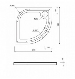 Душевой поддон Marmorin Otero 80х80 см искусственный камень белый 285 080 2xx