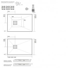 Душевой поддон мраморный Kerasan H2.5 100х90 см серый матовый 705759