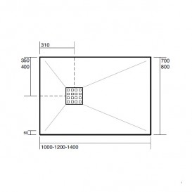Душевой поддон мраморный Kerasan H2.5 120х70 см антрацит 703454