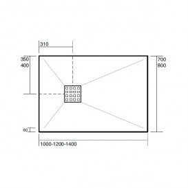Душовий піддон мармуровий Kerasan H2.5 120х80 см антрацит 704054