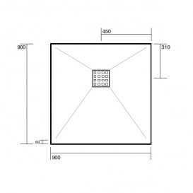 Душовий піддон мармуровий Kerasan H2.5 90х90 см білий матовий 703130