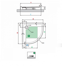 Душевой поддон Novellini New Victory 90x90 см акрил белый VINR901130