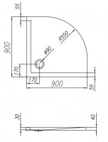 Душовий піддон Kolpa San Pony 90 кутовий акрил білий 726418