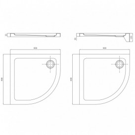 Душевой поддон Primera Frame 80х80 четверть круга акрил белый STQ2080