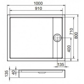 Душевой поддон прямоугольный Roca Granada 100х80 см акрил белый A276264000