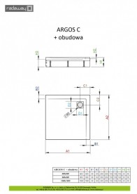 Душевой поддон Radaway Argos C 80x80 см на ножках акрил белый 4ACN88-02