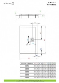Душовий піддон Radaway Argos D 120x80 см на ніжках акрил білий 4ADN812-02