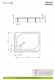Душовий піддон Radaway Delos D 100x75 см лівий зі знімною панеллю білий 4D17515-03L