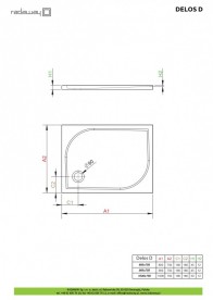 Душовий піддон Radaway Delos D 80x75 см акрил білий 4D87545-03