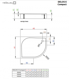 Душовий піддон Radaway Delos E Compact 100x90 см білий SDE1090-05L