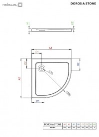 Душовий піддон Radaway Doros A Stone Anthracite 90х90 під камінь акрил антрацит SDRA9090-01-64S