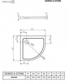 Душевой поддон Radaway Doros A Stone White 90х90 под камень акрил белый SDRA9090-01-04S