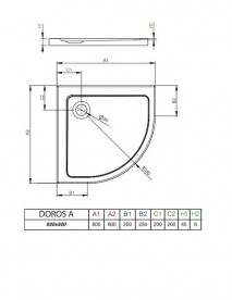 Душевой поддон Radaway Doros A Stone White 80х80 под камень акрил белый SDRA8080-01-04S
