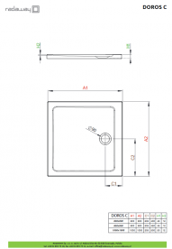 Душовий піддон Radaway Doros C 90x90 см акрил білий SDRC9090-01
