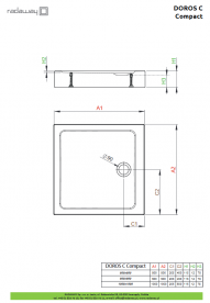 Душевой поддон Radaway Doros C Compact 90x90 см акрил белый SDRC9090-05